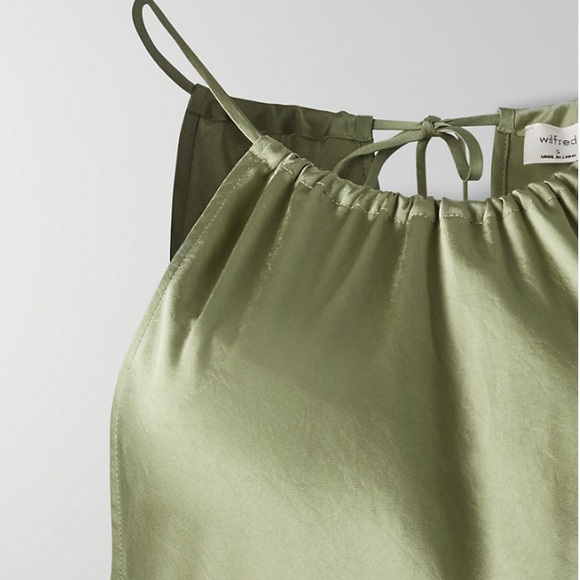 🎁NEW WITHOUT TAGS - RARE -Wilfred Locarno slip dress sage frost green - Picture 3 of 7